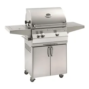 Fire Magic Aurora A430s 24-Inch Natural Gas Freestanding Grill w/ Flush Mounted Single Side Burner, 1 Sear Burner and Analog Thermometer - A430S-7LAN-62