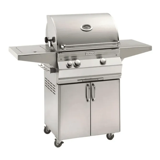 Fire Magic Aurora A430s 24-Inch Natural Gas Freestanding Grill w/ Flush Mounted Single Side Burner, 1 Sear Burner and Analog Thermometer - A430S-7LAN-62