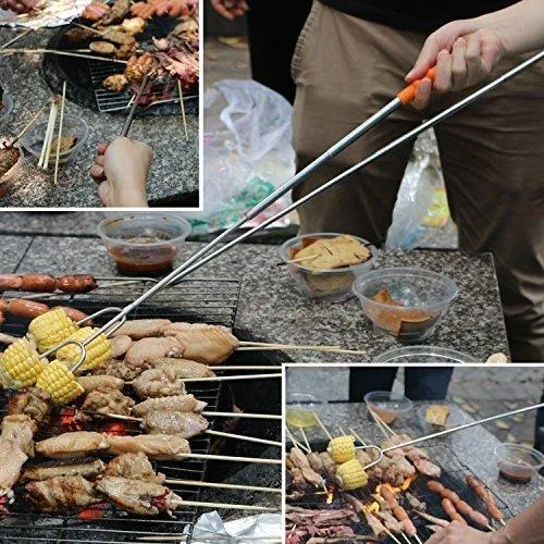 GikPal Marshmallow Roasting Sticks, 6 Pack Extending Stainless Steel Smores Skewers and Hot Dog Forks with Extra Long 45&rsquo;&rsquo; Telescoping Rotating Forks for BBQ Camping, Campfire, Fire Pit and Bonfire (45)