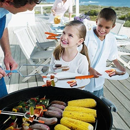 GikPal Marshmallow Roasting Sticks, 6 Pack Extending Stainless Steel Smores Skewers and Hot Dog Forks with Extra Long 45&rsquo;&rsquo; Telescoping Rotating Forks for BBQ Camping, Campfire, Fire Pit and Bonfire (45)