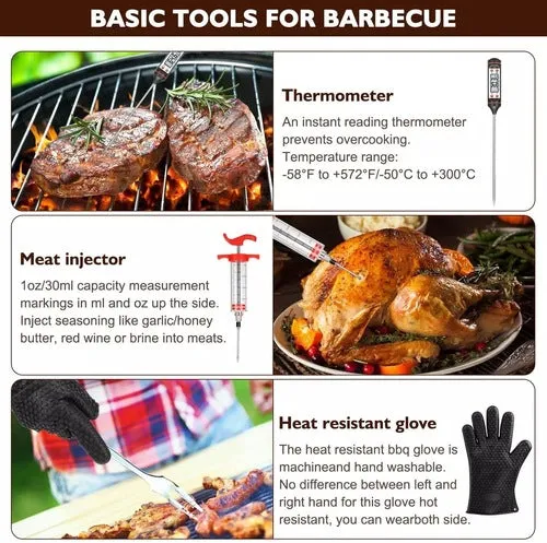 GOUTDOORS Outdoor Stainless Steel Barbeque BBQ Grilling Tools Set