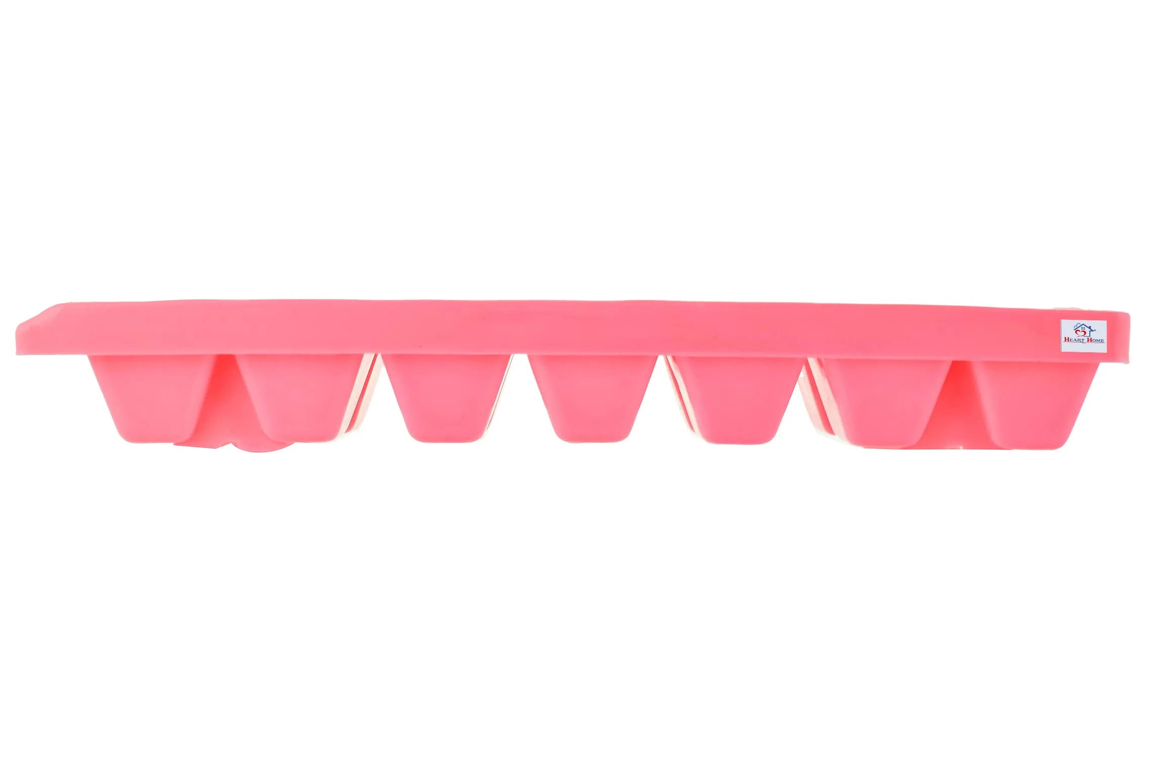 Heart Home Plastic Ice Cube Tray Set with 14 Section- Pack of 6 (Cream & Pink & Blue)-HS43HEARTH25797