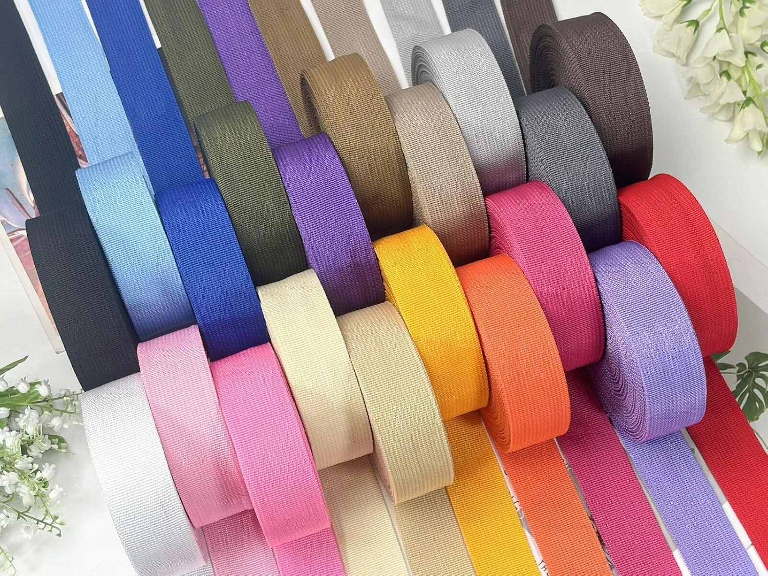Khaki Webbing Straps1.5 Inch - 12 Yards 1-1/2 Inch Wide Polypropylene Straps for Lawn Chair Replacement, Backpack & Tote Bags, Decorative Webbing Straps for DIY Projects & Crafts
