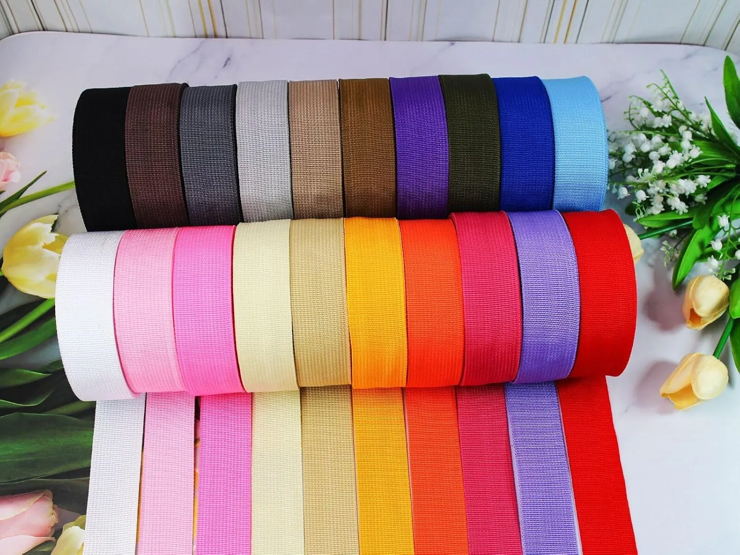 Khaki Webbing Straps1.5 Inch - 12 Yards 1-1/2 Inch Wide Polypropylene Straps for Lawn Chair Replacement, Backpack & Tote Bags, Decorative Webbing Straps for DIY Projects & Crafts