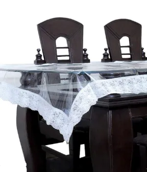 Kuber Industries Dining Table Cover 6 Seater|Table Cloth|Table Cover for Home, Restaurant|Silver
