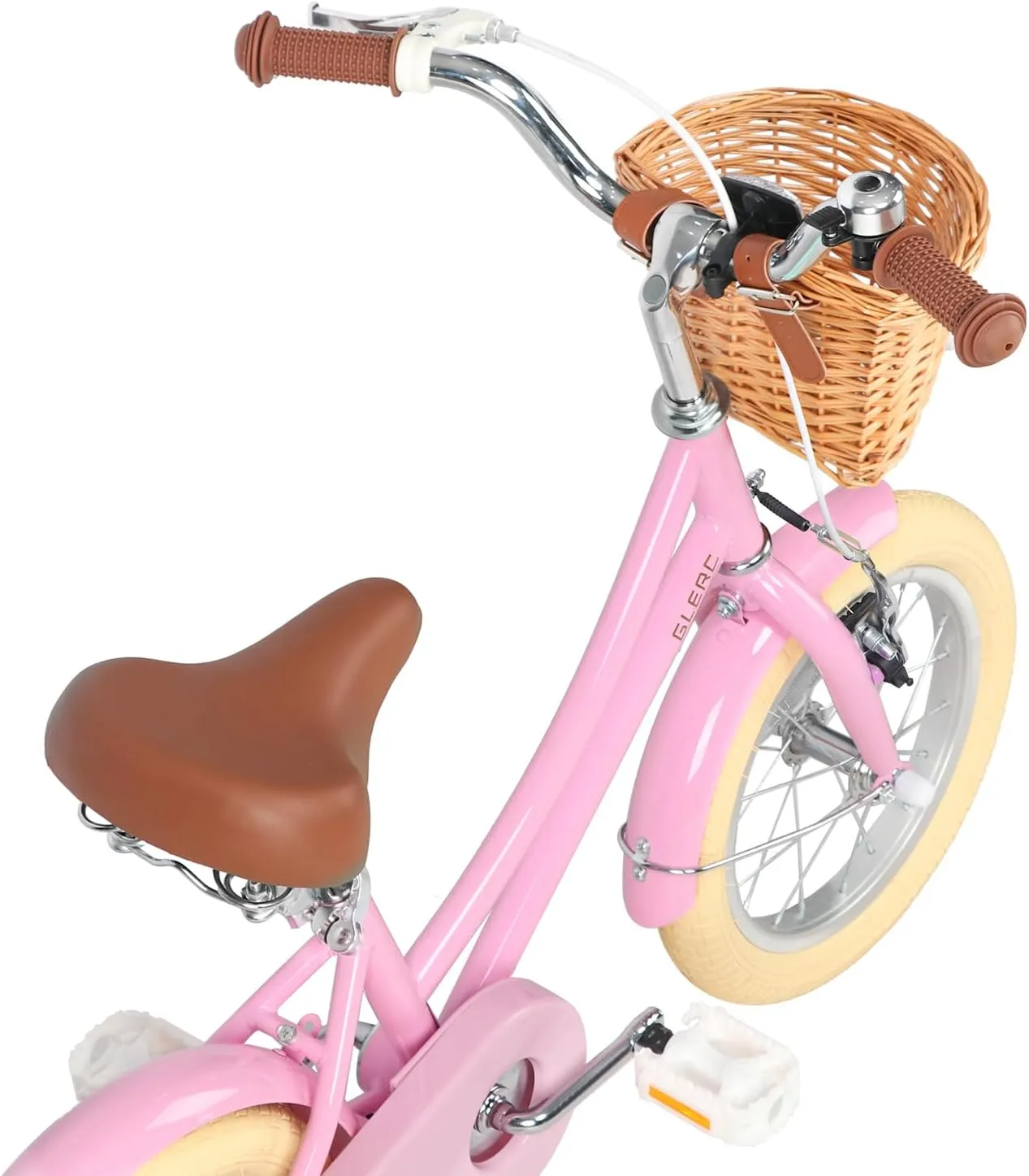 Little Molly 12-20 Inch Kids Retro Cruiser Bike for 2-13 Year Old with Wicker Basket & Training Wheels/Kickstand, Multiple Colors