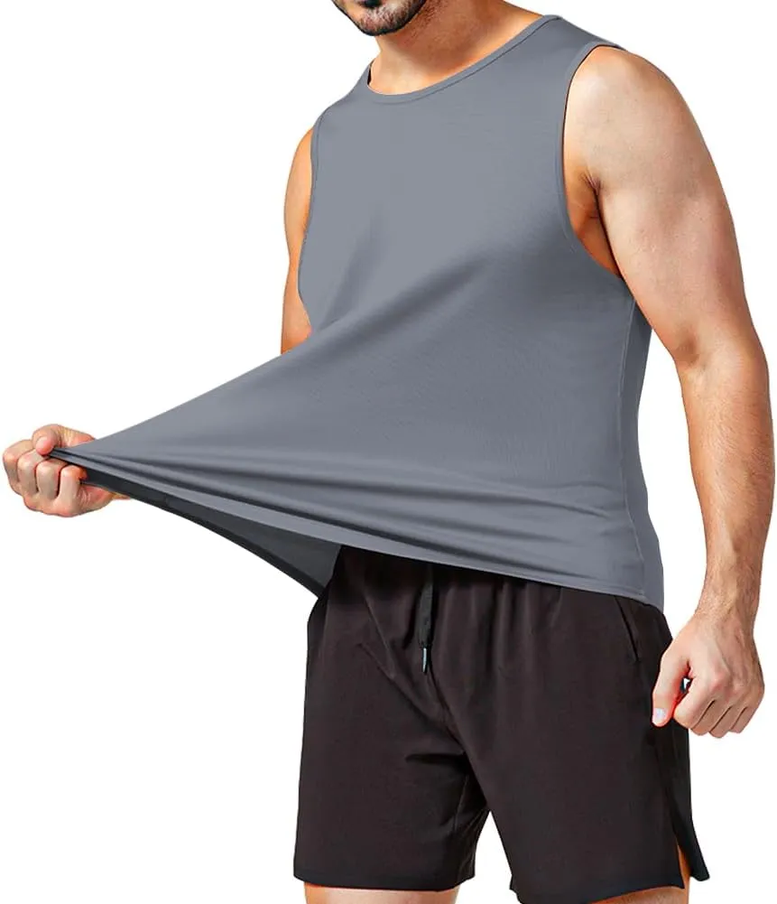 meioro Men's Workout Tank Top Mesh Sleeveless Gym Muscle T Shirts Quick Dry Bodybuilding Shirt Summer Athletic Tank Tops