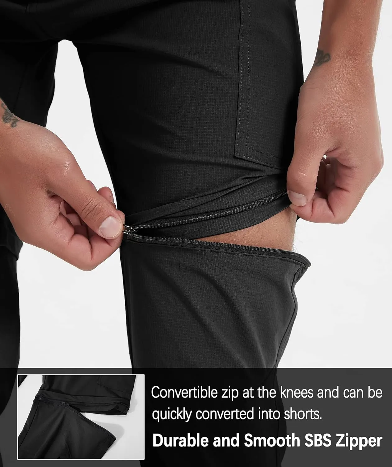 Men's Hiking Pants Convertible Zip Off Lightweight Waterproof Quick Dry Outdoor Fishing Travel Safari Camping