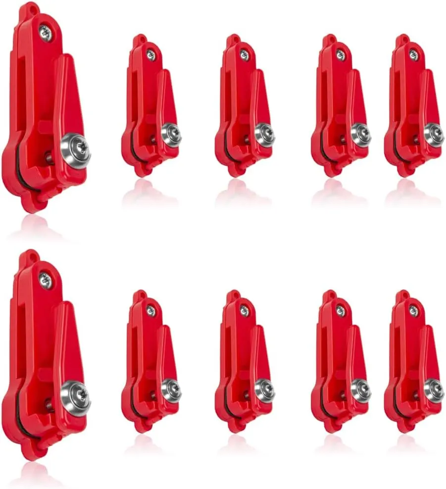 MiOYOOW 10PCS Heavy Tension Snap Release Clips, Red Fishing Release Clips for Outdoor Sea Fishing