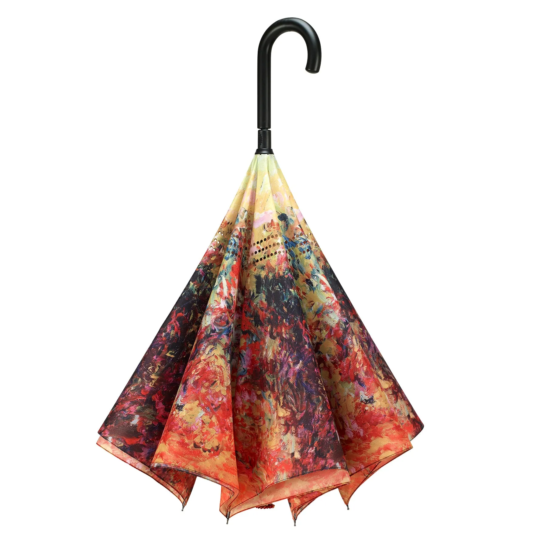 Monet, The Artist's House from the Rose Garden Stick Umbrella Reverse Close