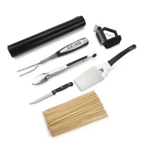 Norfolk Grills BBQ Tool Kit 7 Piece Tongs Spatula Digital Thermometer Gift Set