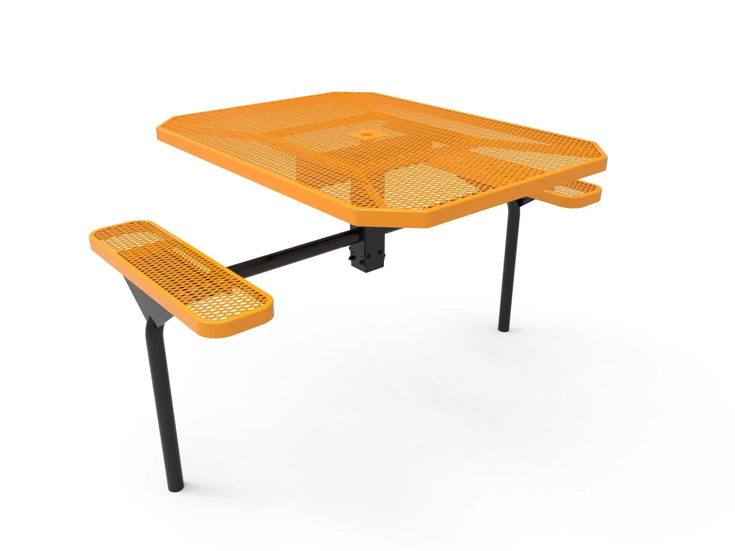Octagon Nexus Pedestal Picnic Table with 2 ADA Seats - Diamond Pattern - 46 In.