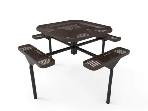 Octagon Nexus Pedestal Picnic Table with 4 Seats - Diamond Pattern - 46 In.