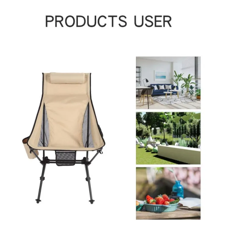 Outdoor Camping Aluminum Alloy Portable Folding Beach Chair, Colour: Without Pocket (Dark Gray)