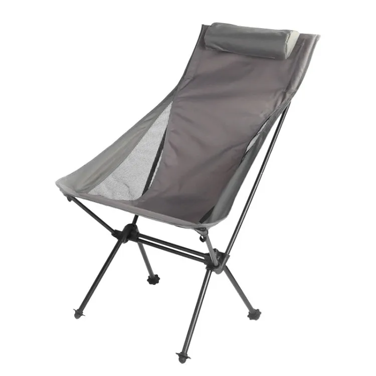 Outdoor Camping Aluminum Alloy Portable Folding Beach Chair, Colour: Without Pocket (Dark Gray)