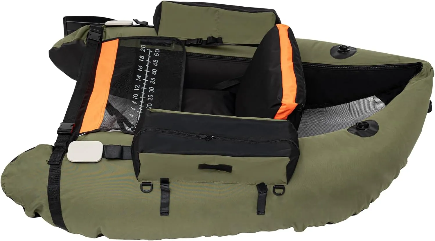 Outdoor Fishing Boat Inflatable Float Tube with The Adjustable Backrest Fishing Floats Tube 286 LBS Load Bearing Capacity Belly Boat for Oceans, Lakes, Rivers