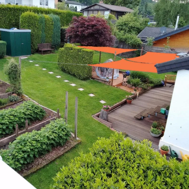 Outdoor Garden Sunshade Sail Waterproof Anti-UV Canopy, Size: 5m x 6m(Orange)