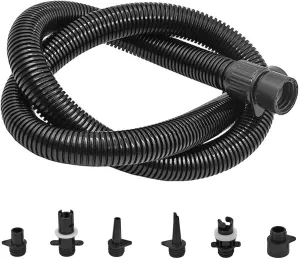 Outdoor Master Inflatable Boat Sup-Pump Adapter & Air Hose Kit, Inflatable Air Hose Nozzle Kit with 6 Nozzles for 20PSI for Kayak Air Pump Tube Accessories Adaptor