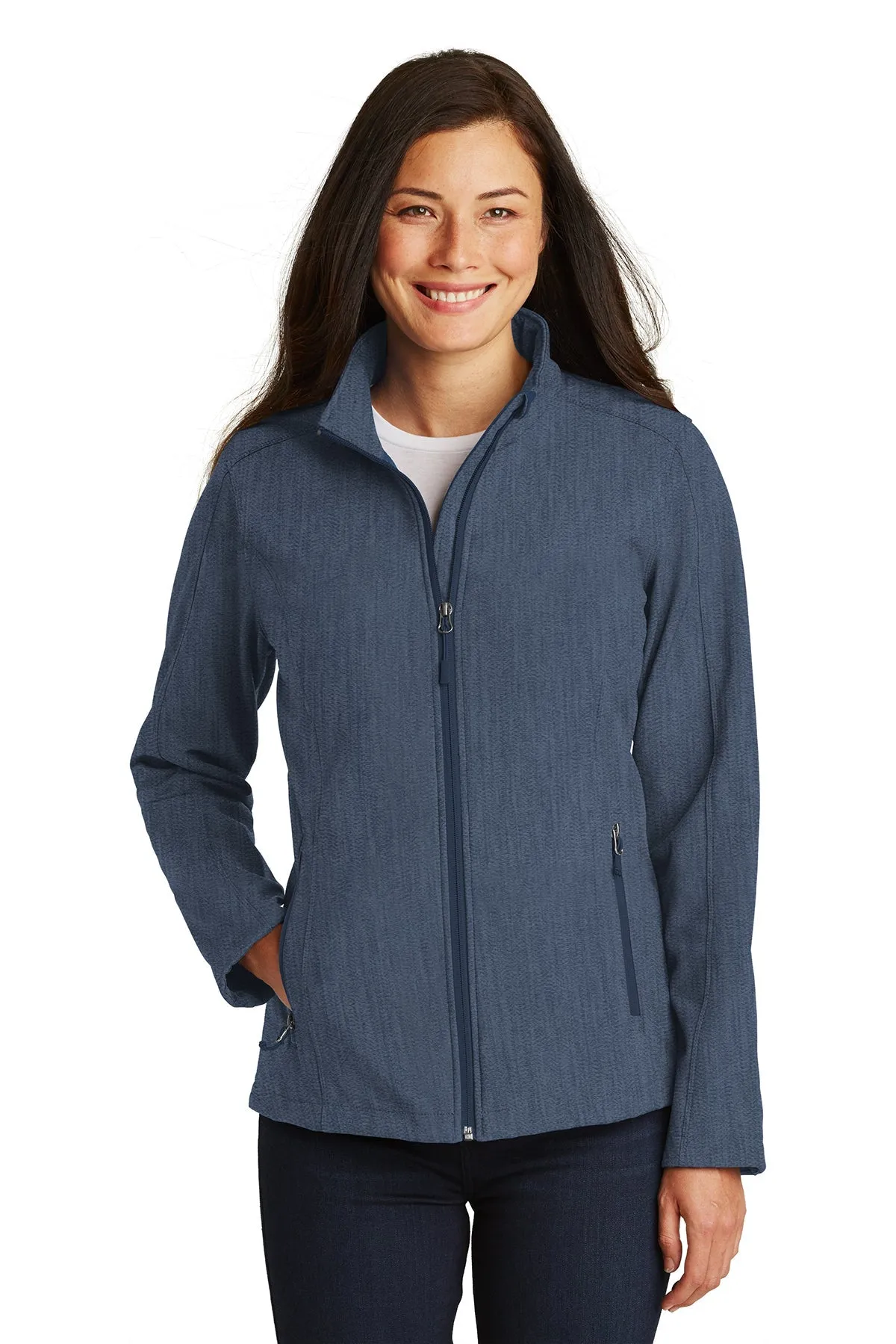 Port Authority Ladies Core Soft Shell Customized Jackets, Navy Heather