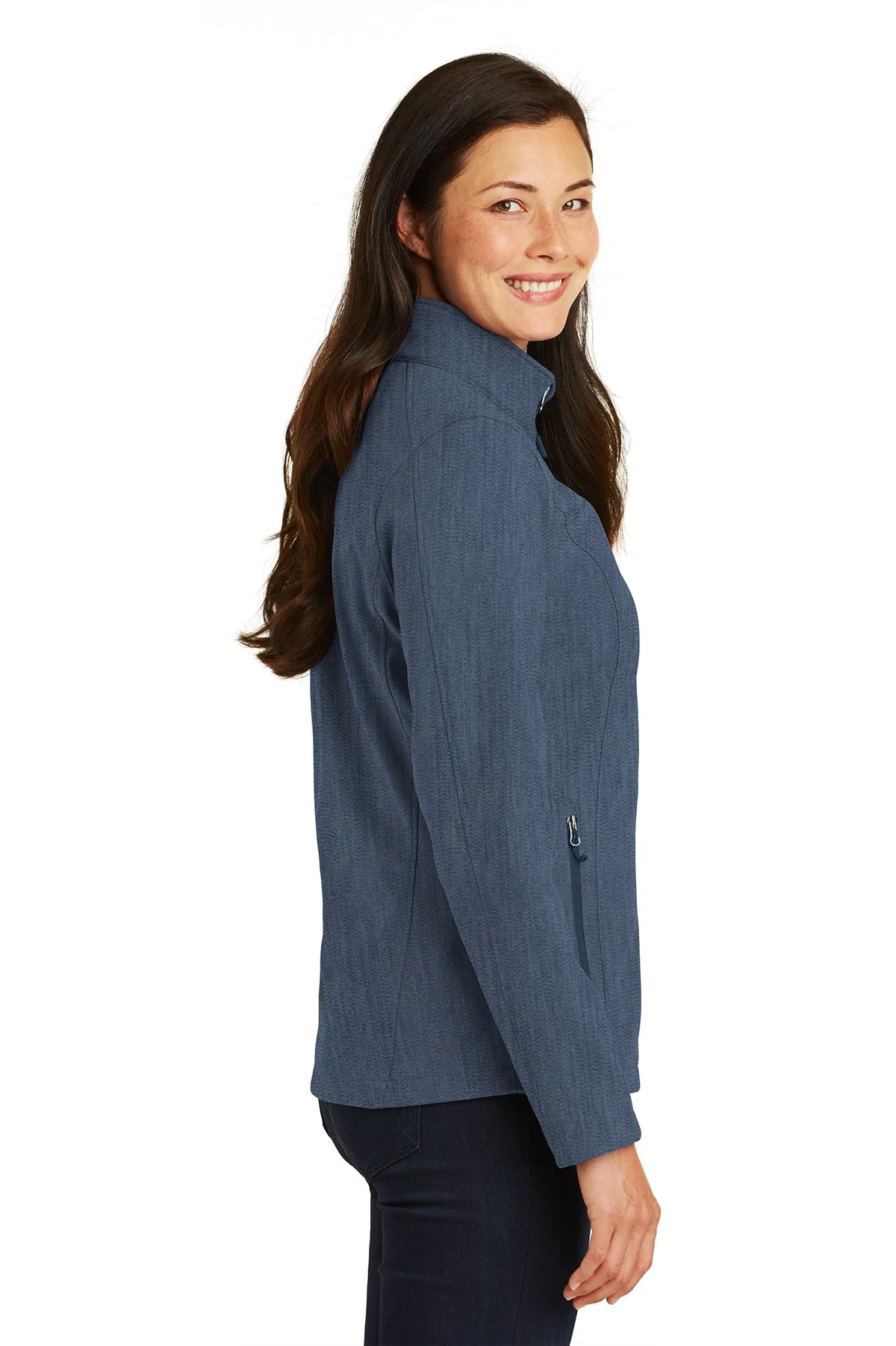 Port Authority Ladies Core Soft Shell Customized Jackets, Navy Heather