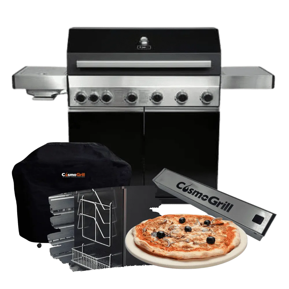 Premium Black 6 1 Gas Barbecue (Essential Bundle)