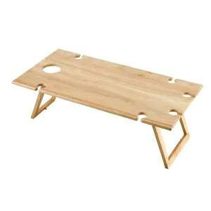 Rectangular 6 Person Folding Rubberwood Picnic Table