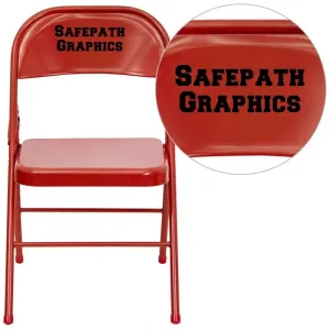 Rivera Personalized Metal Folding Chair, Red