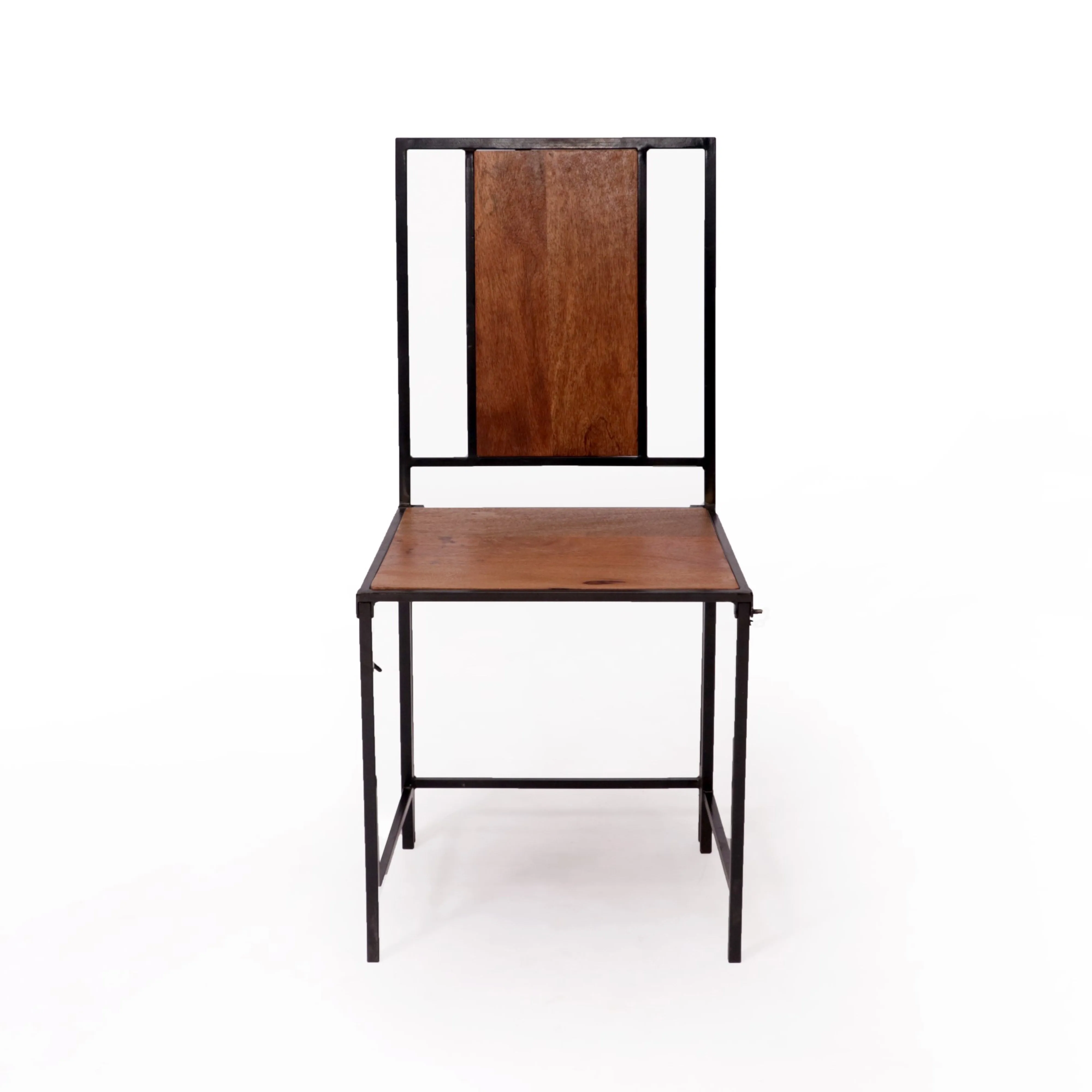 (Set of 2) Black Wooden Metallic Dinning Folding Chair