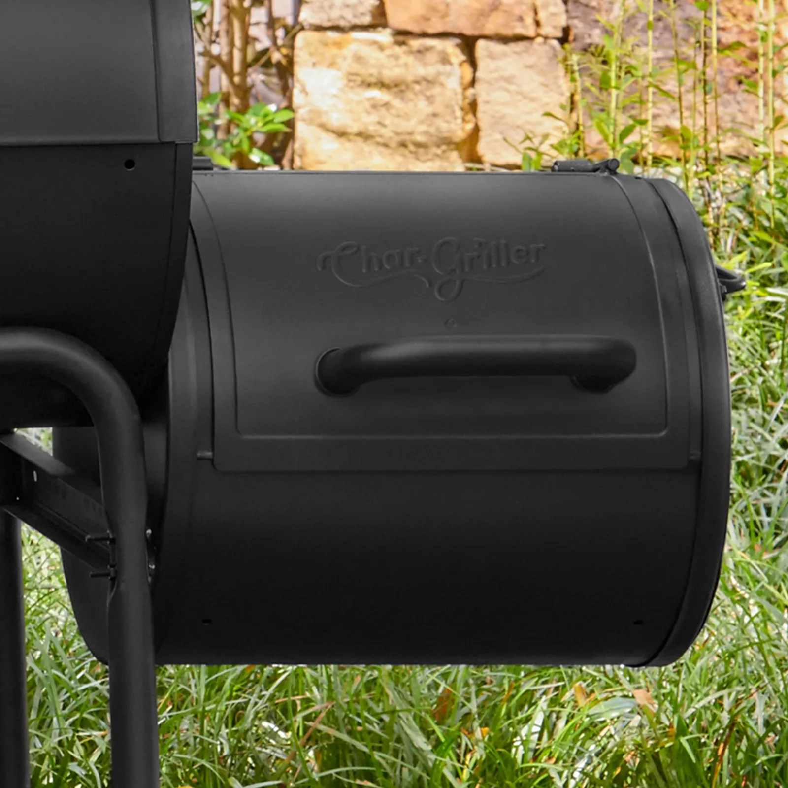 Side Fire Box/Table Top Grill Charcoal Grill, Metal Handle