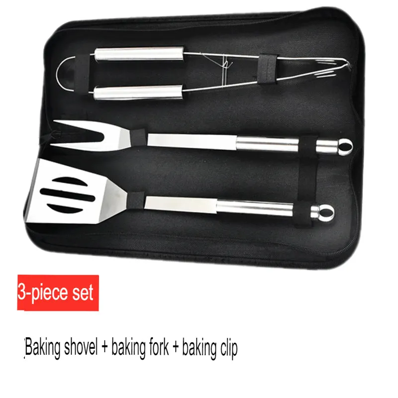 Stainless Steel Grill Bbq Barbecue Tool Set 3,5 and 7 pcs Outdoor Combination Barbecue Camping Supplies.