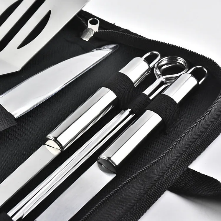 Stainless Steel Grill Bbq Barbecue Tool Set 3,5 and 7 pcs Outdoor Combination Barbecue Camping Supplies.