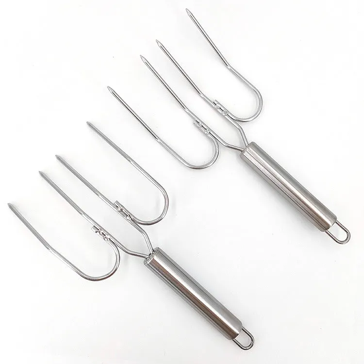 Stainless Steel Turkey Fork Roast Chicken Barbecue Special Barbecue Fork Barbecue Supplies Outdoor Barbecue Tools
