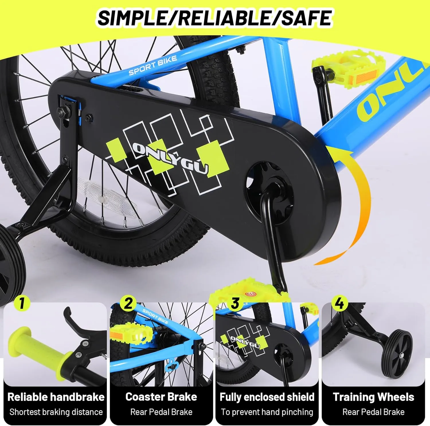 Stylish Kids Bike for Ages 4-9 - Easy Assembly Safe & Stable Ride, 16-18 Inch Wheels, Vibrant Colors, Includes Training Wheels