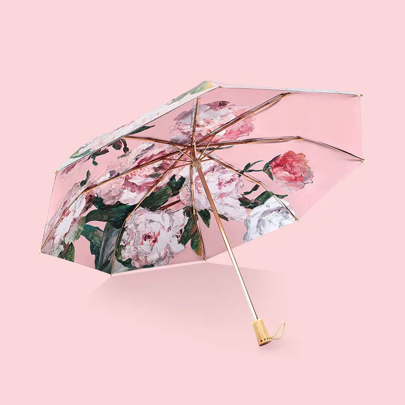 Sun protection and UV protection sun umbrella 60% off flat mini portable sunshade umbrella for both rain and shine