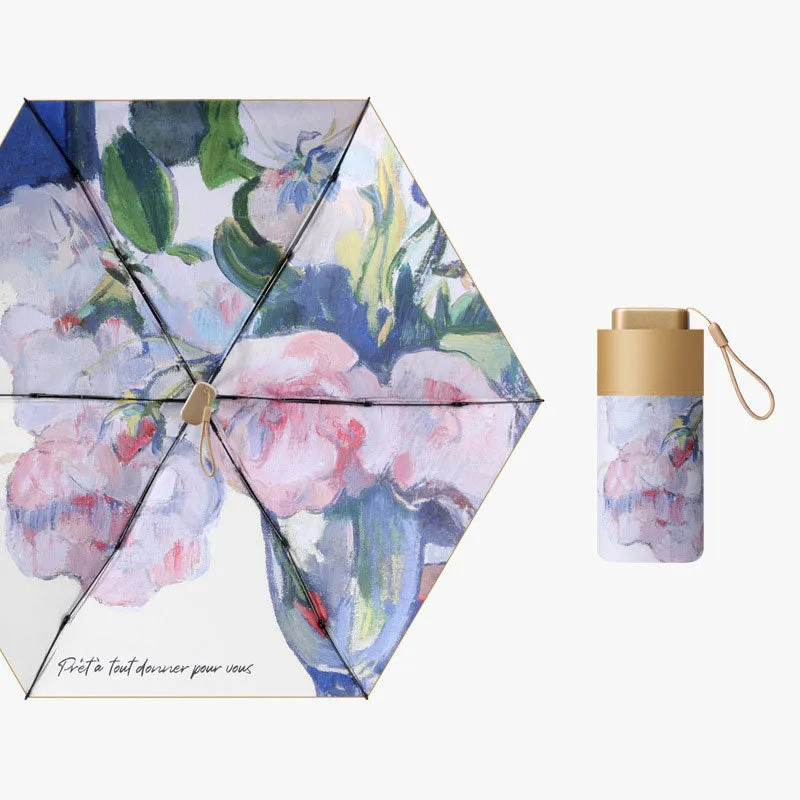 Sun protection and UV protection sun umbrella 60% off flat mini portable sunshade umbrella for both rain and shine