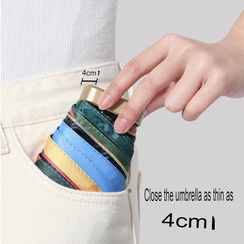 Sun protection and UV protection sun umbrella 60% off flat mini portable sunshade umbrella for both rain and shine
