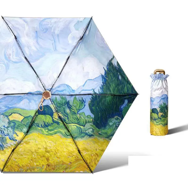 Sun protection and UV protection sun umbrella 60% off flat mini portable sunshade umbrella for both rain and shine