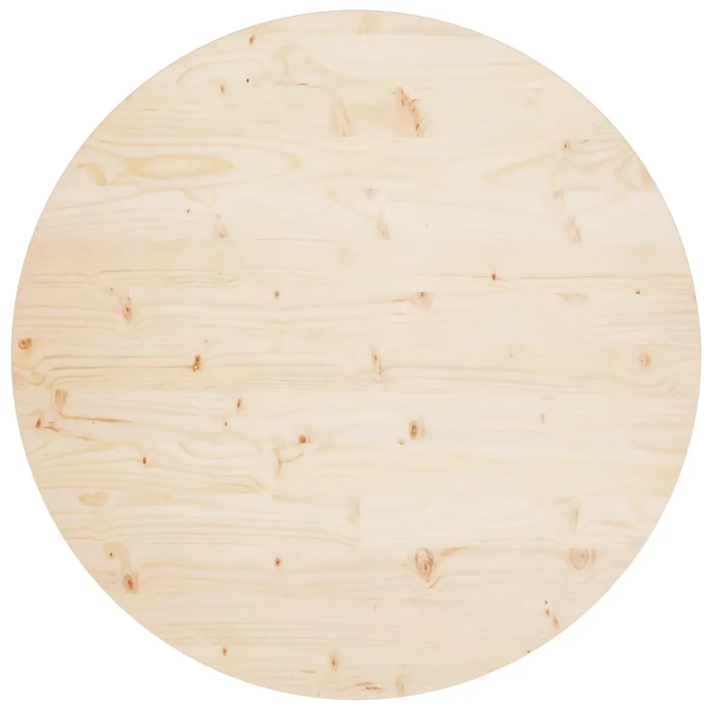 Table Top Ø90x2.5 cm Solid Wood Pine