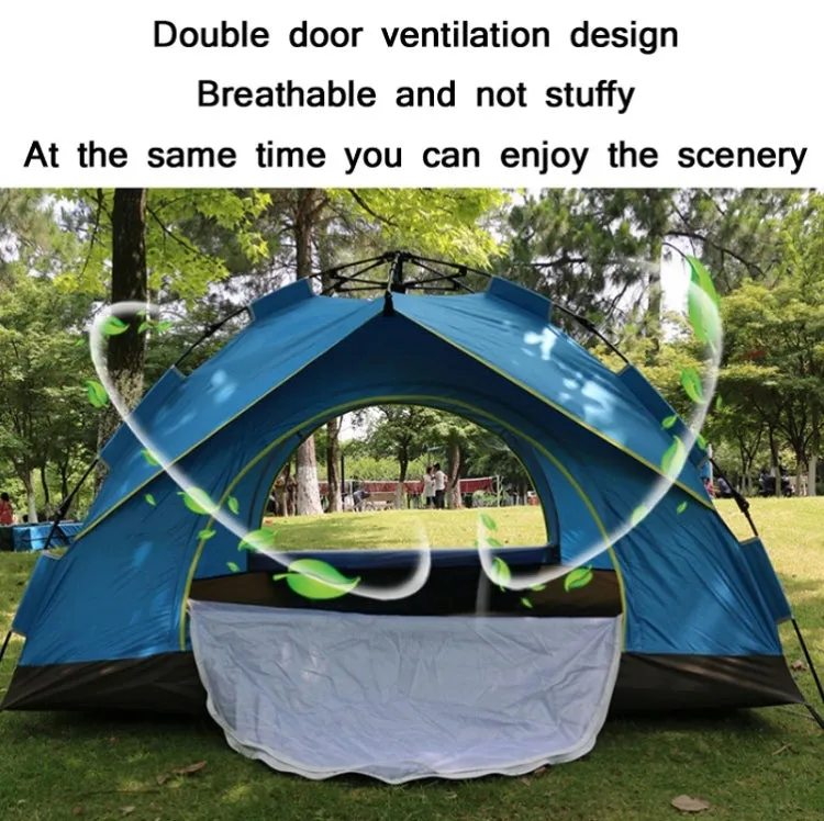 TC-014 Outdoor Beach Travel Camping Automatic Spring Multi-Person Tent For 3-4 People(Blue)
