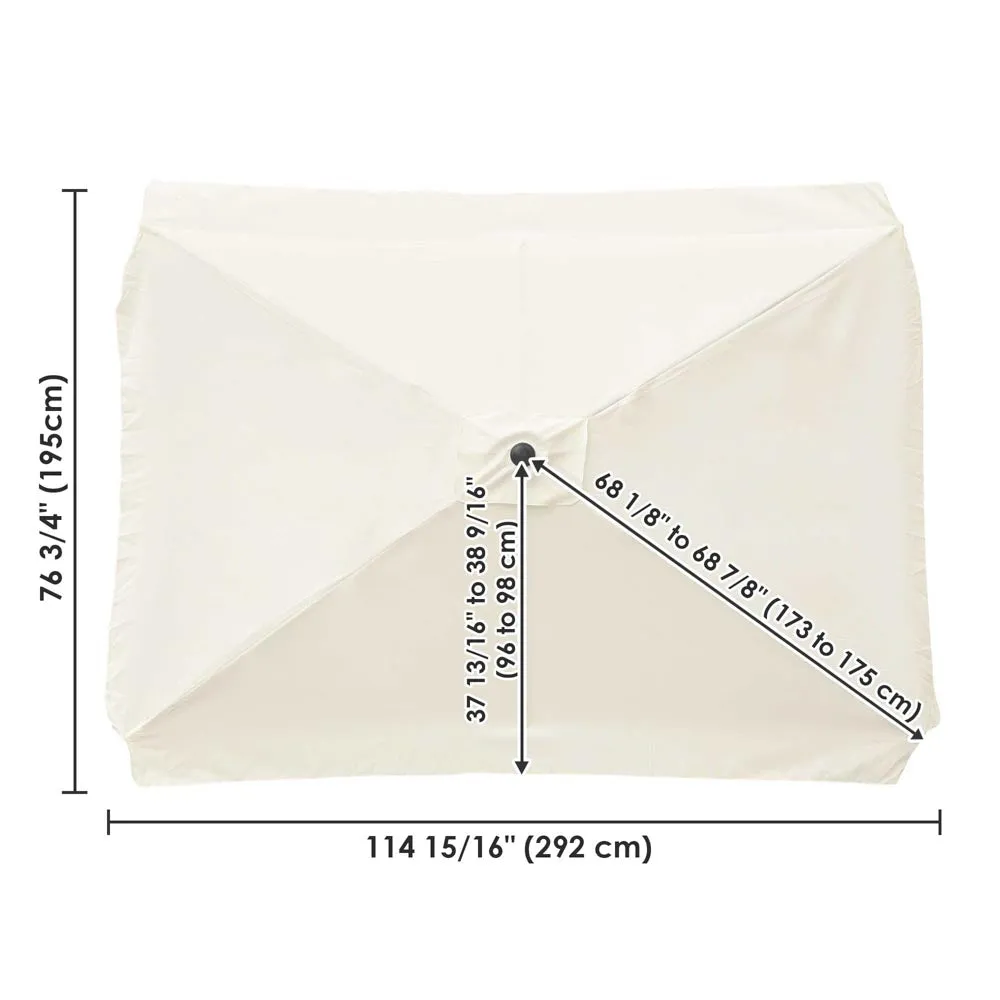 TheLAShop 10'x6.5' 6-Rib Patio Rectangular Umbrella Replacement Canopy