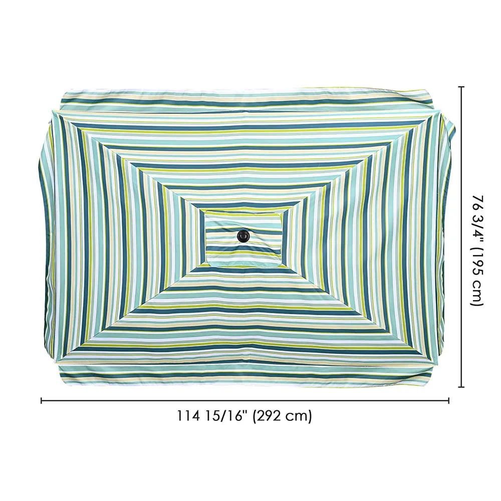 TheLAShop 10'x6.5' 6-Rib Patio Rectangular Umbrella Replacement Canopy