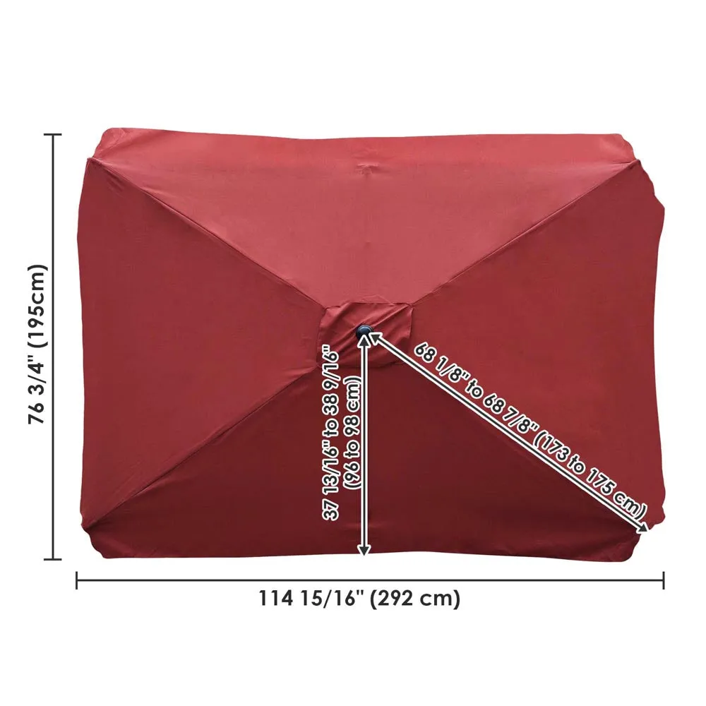 TheLAShop 10'x6.5' 6-Rib Patio Rectangular Umbrella Replacement Canopy