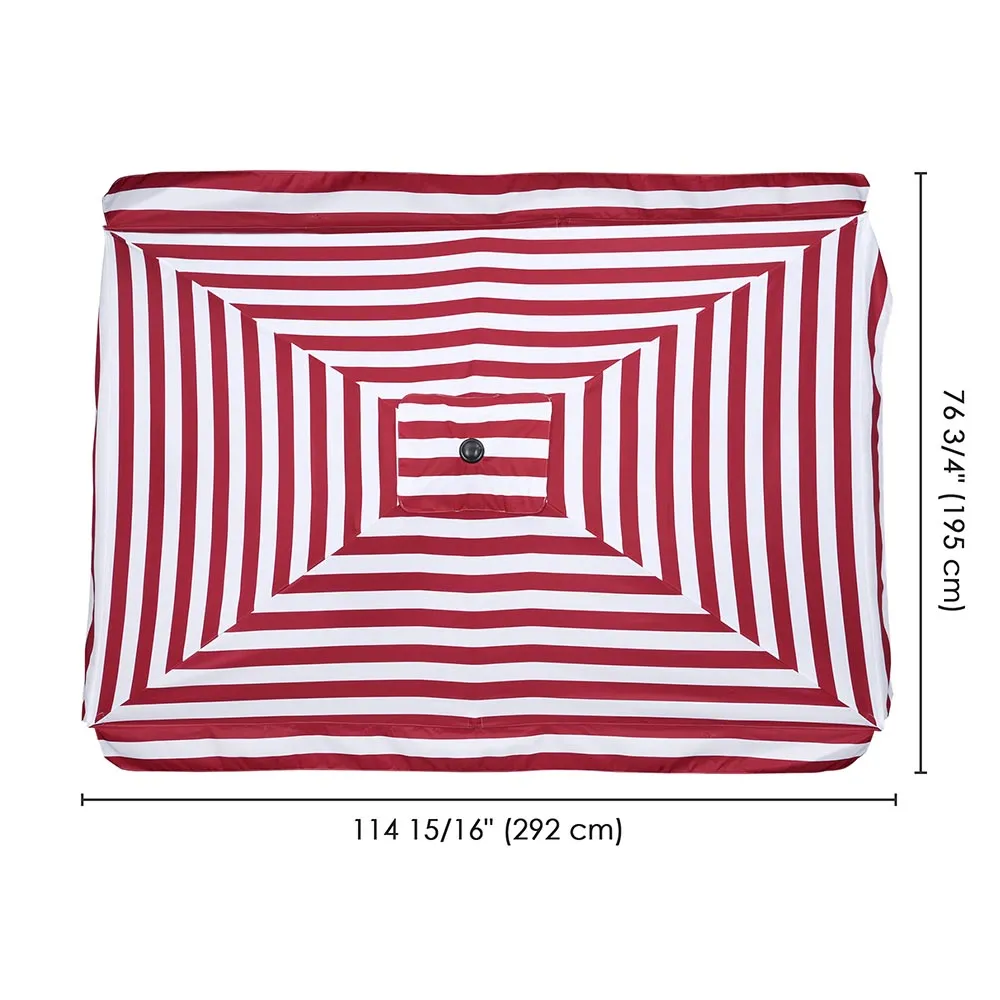 TheLAShop 10'x6.5' 6-Rib Patio Rectangular Umbrella Replacement Canopy