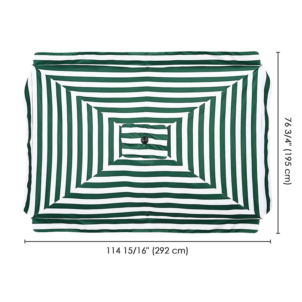 TheLAShop 10'x6.5' 6-Rib Patio Rectangular Umbrella Replacement Canopy