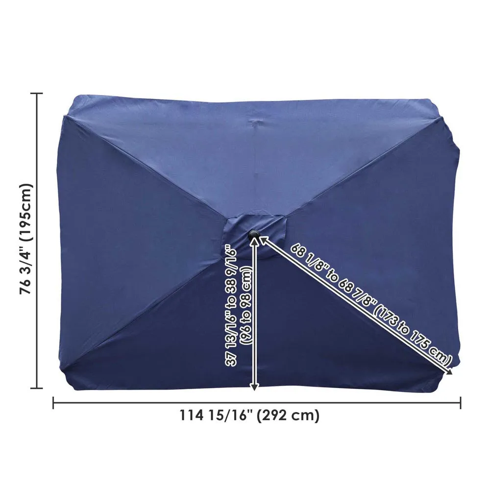 TheLAShop 10'x6.5' 6-Rib Patio Rectangular Umbrella Replacement Canopy