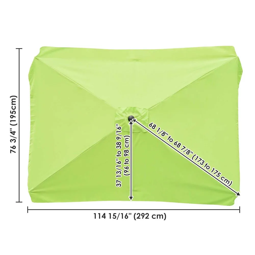 TheLAShop 10'x6.5' 6-Rib Patio Rectangular Umbrella Replacement Canopy