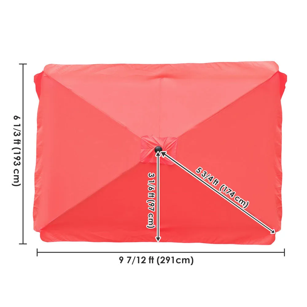 TheLAShop 10'x6.5' 6-Rib Patio Rectangular Umbrella Replacement Canopy