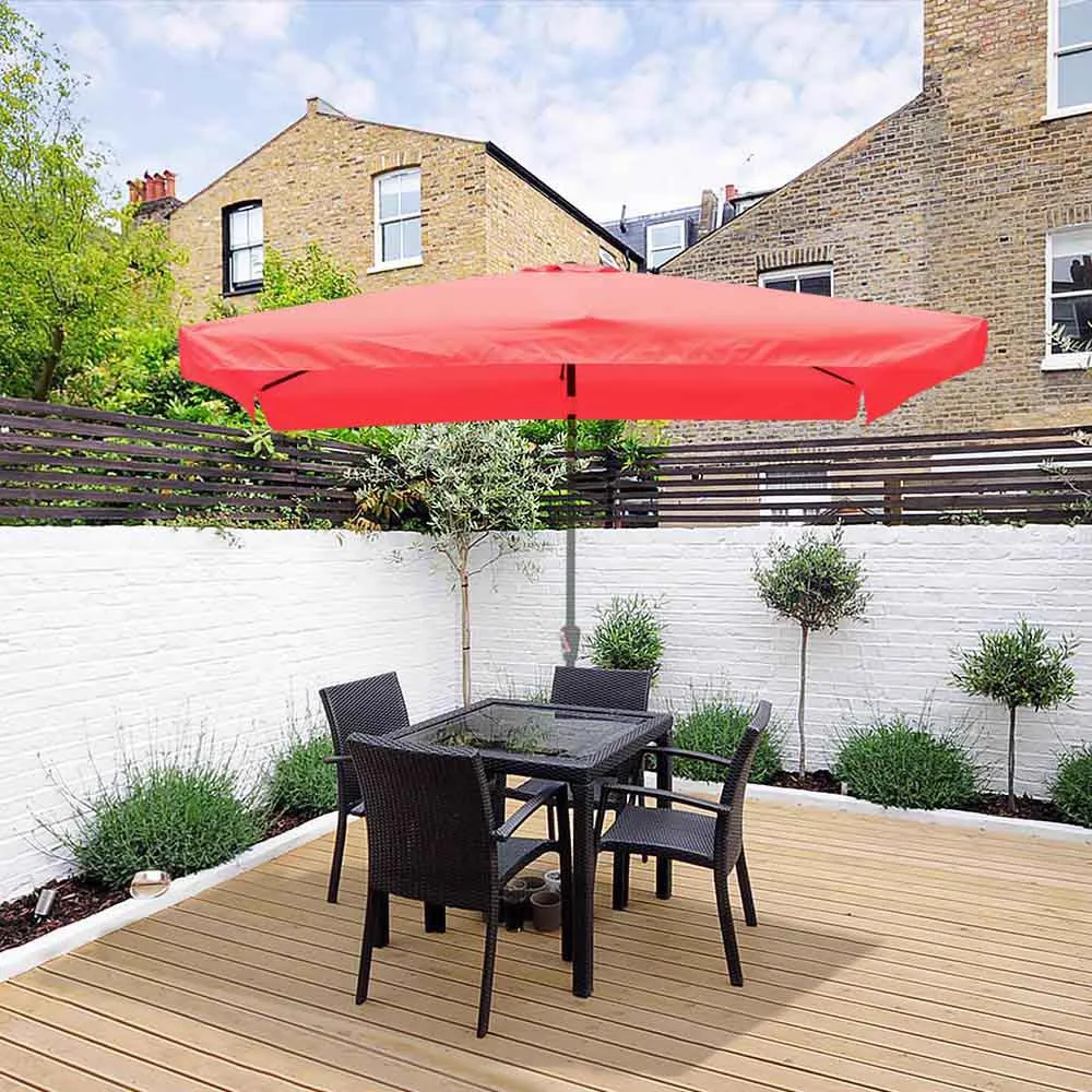 TheLAShop 10'x6.5' 6-Rib Patio Rectangular Umbrella Replacement Canopy