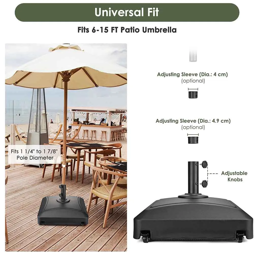 TheLAShop 143 lbs. Rolling Umbrella Base Weight for Poles D1 7/8"