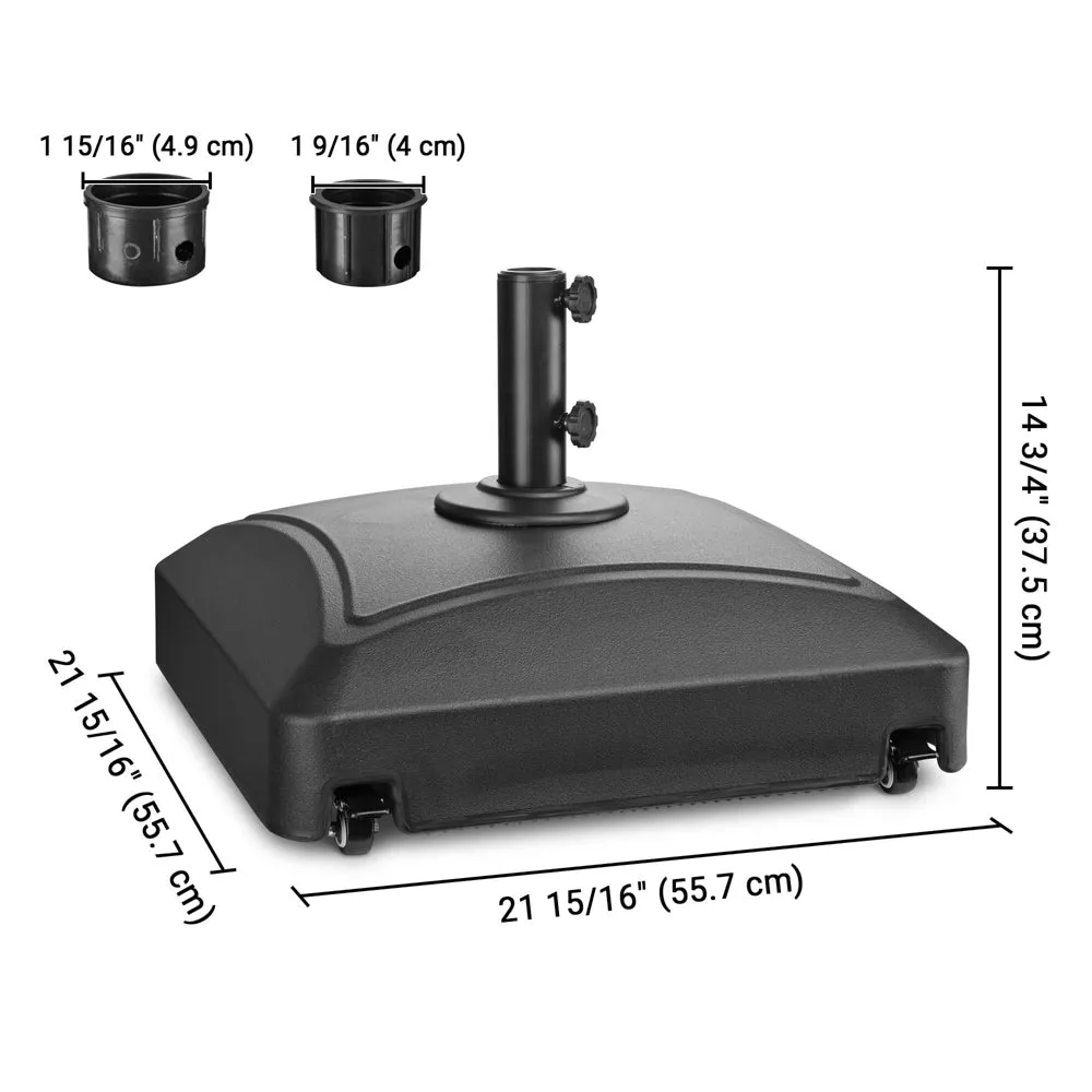 TheLAShop 143 lbs. Rolling Umbrella Base Weight for Poles D1 7/8"
